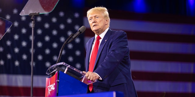 Donald Trump speaks to CPAC crowd August 6, 2022 in Dallas, Texas