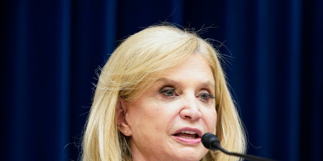 Chairwoman Rep. Carolyn Maloney, D-N.Y., asks a question during a House Committee on Oversight and Reform hearing to examine the practices and profits of gun manufacturers July 27, 2022, on Capitol Hill.