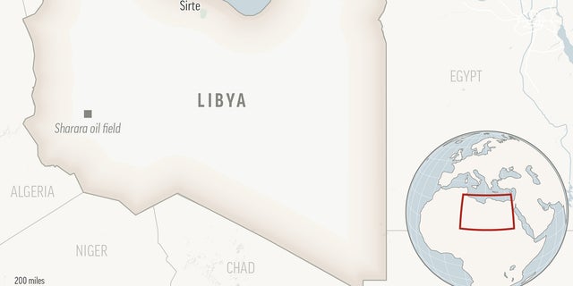 This is a locator map for Libya with its capital, Tripoli. 