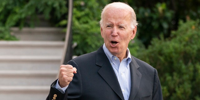 President Biden responds to reporters questions as he walks to board Marine One at the White House, on his way to his Rehoboth Beach, Delaware, home, Sunday, Aug. 7, 2022.