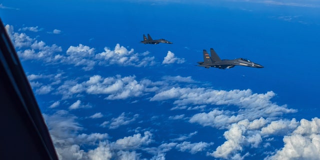 In this photo released by Xinhua News Agency, fighter jets of the Eastern Theater Command of the Chinese People's Liberation Army conduct a joint combat training exercises around the Taiwan Island on Sunday, Aug. 7, 2022. China said Monday it was extending threatening military exercises surrounding Taiwan that have disrupted shipping and air traffic and substantially raised concerns about the potential for conflict in a region crucial to global trade.