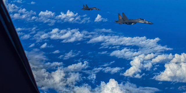 In this photo released by Xinhua News Agency, fighter jets of the Eastern Theater Command of the Chinese People's Liberation Army (PLA) conduct a joint combat training exercises around the Taiwan Island on Sunday, Aug. 7, 2022. China said Monday it was extending threatening military exercises surrounding Taiwan that have disrupted shipping and air traffic and substantially raised concerns about the potential for conflict in a region crucial to global trade. (Gong Yulong/Xinhua via AP)