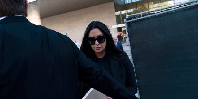 Vanessa Bryant, the widow of Kobe Bryant, leaves a federal courthouse in Los Angeles, Wednesday, Aug. 10, 2022. 