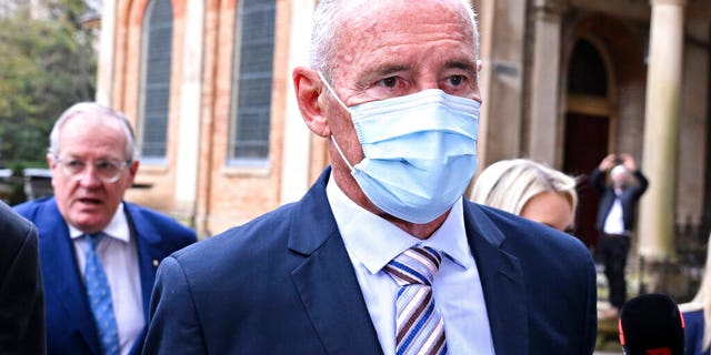 Chris Dawson arrives at the Supreme Court of New South Wales in Sydney, Australia, Tuesday 30th August 2022.  Dawson was found guilty of murdering his wife 40 years ago after a new police investigation sparked by a popular podcast.