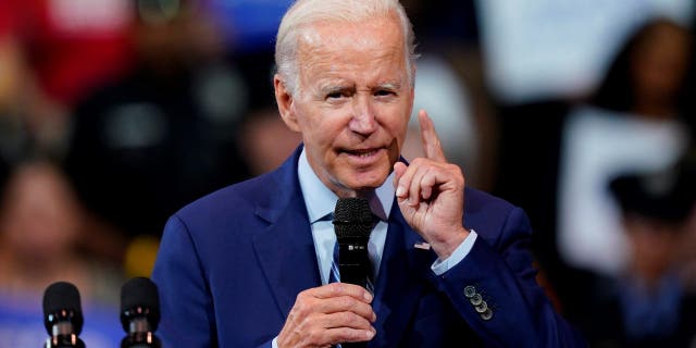 President Joe Biden speaks at the Arnaud C. Marts Center on the campus of Wilkes University, Tuesday, Aug. 30, 2022, in Wilkes-Barre, Pa.