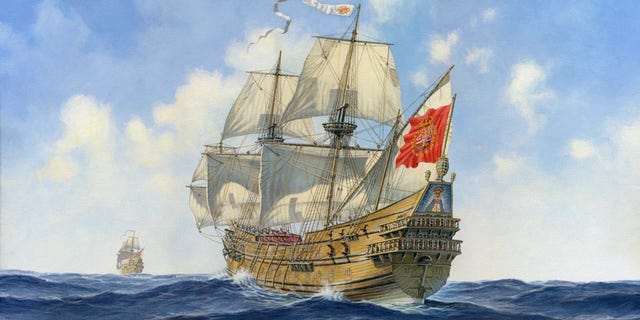 An illustration of the Nuestra Señora de las Maravillas Spanish galleon, which sank in 1656.
