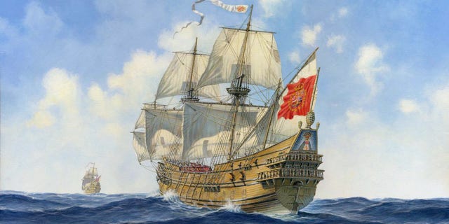 An illustration of the Nuestra Señora de las Maravillas Spanish galleon, which sank in 1656.