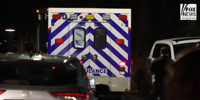 An ambulance is seen at Jennifer Lopez and Ben Affleck's wedding celebration.