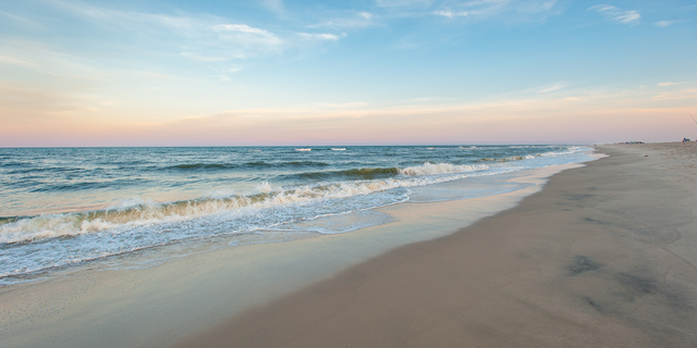 Waves are seen crashing to shore at the Assateague Island National Seashore in Maryland.