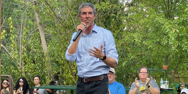 Texas Democratic gubernatorial nominee Beto O'Rourke holds a town hall in Waco, Texas on August 6, 2022