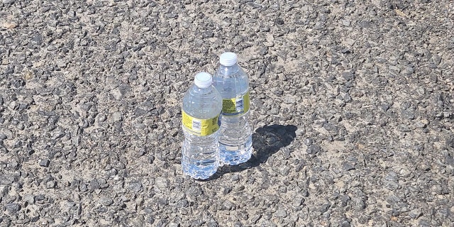 Barnes found these two cold water bottles on the side of the road while he was riding on the interstate in Oregon. "I knew they were meant for me."