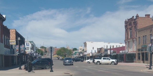 Barnes said of the people in South Dakota, "Everybody’s in a good mood, and it’s actually catching." Downtown Pierre is pictured here.