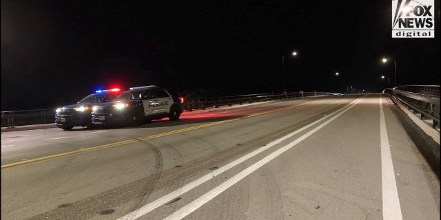 Police were stationed near the protests outside of Mar-a-Lago.