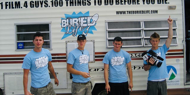 "The Buried Life" crew traveling around the country to accomplish their bucket list in 2006.