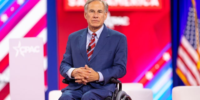 Texas Gov. Greg Abbott addresses the 2022 CPAC audience in Dallas, Texas.