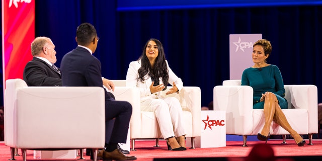 Rep. Mayra Flores, R-Texas, speaks to the 2022 CPAC crowd in Dallas, Texas.