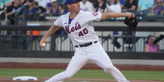 New York Mets' Chris Bassitt throws against the Cincinnati Reds, Aug. 8, 2022, in New York City.