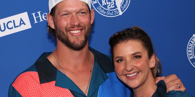 Clayton Kershaw and Ellen Kershaw attend Clayton Kershaw's 8th Annual Ping Pong 4 Purpose at Dodger Stadium on August 08, 2022 in Los Angeles.