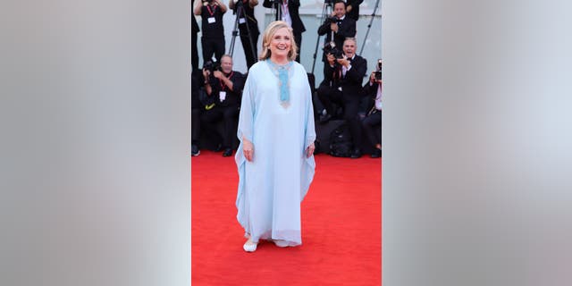 Hillary Clinton made a rare red carpet appearance Wednesday for the "White Noise" premiere in Italy.