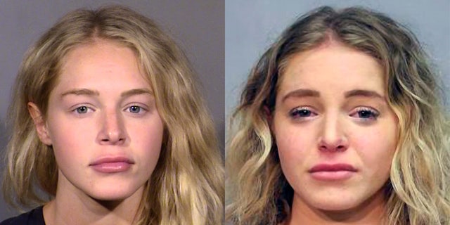 A photo combination showing Courtney Clenney's mugshot from a July 2021 in Las Vegas for battery and her arrest in Hawaii for the alleged murder of Christian Obumseli.