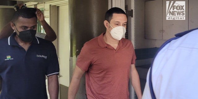 Bradley Dawson leaves the Lautoka High Court in Fiji. Dawson was remanded pending a bail hearing on September 1.