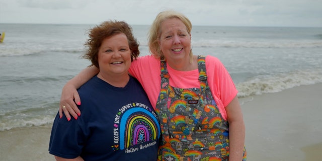 Mary McLaughlin, left, invited Diane Ward, right, to her family's reunion at the Outer Banks in North Carolina in June 2022. Ward and her husband agreed to travel from their home in the U.K. for the celebration.