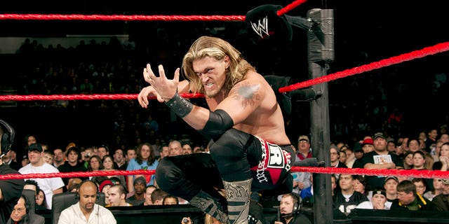 Edge gets ready for a spear.