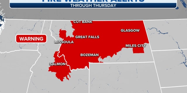 Thursday fire weather alerts in the West