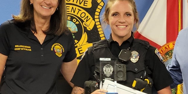 Bradenton Police Chief Melanie Bevan and Officer Hannah Kalchbrenner