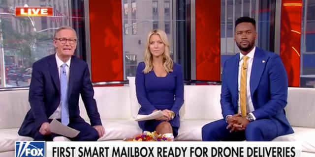 "Fox and Friends" cohosts Steve Doocy (left) and Ainsley Earhardt along with enterprise reporter Lawrence Jones during a recent program. 