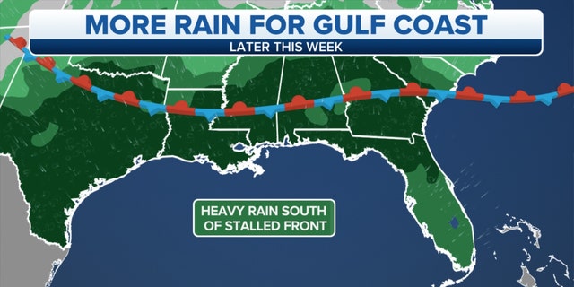 Rain forecast across the Gulf Coast