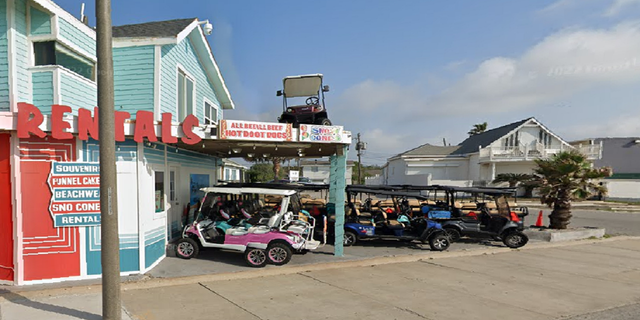 A golf cart rental company in Galveston, Texas.