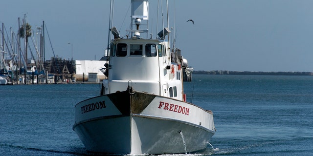 Olivia Newton-John's boyfriend, Patrick McDermott, went missing after an overnight trip on the fishing boat "Freedom," pictured on August 22, 2005, in San Pedro, Calif. 