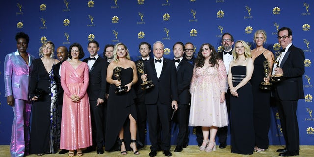 Le casting de 'SNL' aux 70e Emmy Awards.  Le casting a considérablement changé depuis la prise de cette photo en 2018.