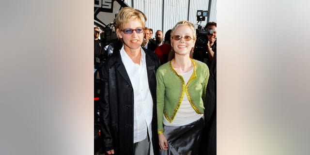 Ellen DeGeneres and Anne Heche during 1998 MTV Movie Awards in Los Angeles, California.