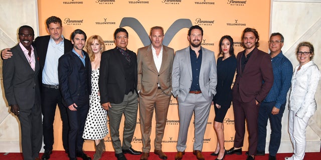 The cast of "Yellowstone" at the premiere party for season two.