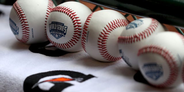 Baseballs are shown at Howard J. Lamade Stadium in South Williamsport, Pennsylvania, on Aug. 25, 2019.