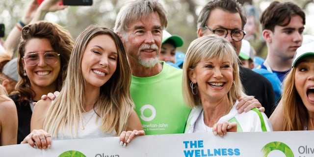 Olivia Newton-John, with her husband John Easterling and daughter Chloe Lattanzi, was celebrated by them both at a dinner on her birthday.