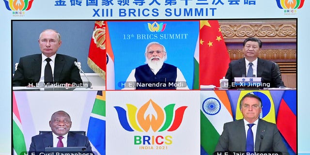 Chinese President Xi Jinping attends the 13th BRICS summit via video link in Beijing, capital of China, Sept. 9, 2021. Xi delivered an important speech at the summit. South African President Cyril Ramaphosa, Brazilian President Jair Bolsonaro and Russian President Vladimir Putin attended the summit as Indian Prime Minister Narendra Modi presided over it.