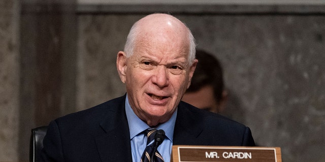 Su. Ben Cardin, D-Md., speaks during a hearing of the Senate Foreign Relations Committee at the Capitol, Washington, CORRIENTE CONTINUA., el dic. 7, 2021.