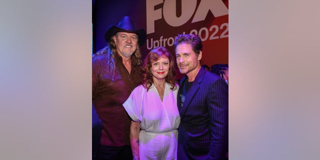 Trace Adkins and Susan Sarandon star as the heads of a musical dynasty in "Monarch." From left to right: Trace Adkins, Susan Sarandon and Rob Lowe.