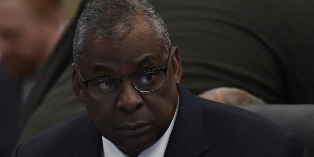 U.S. Defense Secretary Lloyd Austin looks on during the 15th Conference of Defense Ministers of the Americas (CDMA) in Brasilia, Brazil pn July 26, 2022.