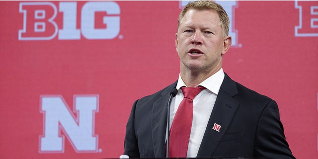 Nebraska Cornhuskers head coach Scott Frost speaks during the 2022 Big Ten Conference Football Media Days at Lucas Oil Stadium in Indianapolis, Indiana, on July 26, 2022.