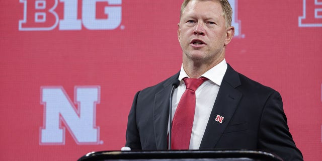 Nebraska Cornhuskers head coach Scott Frost speaks during the 2022 Big Ten Conference Football Media Days at Lucas Oil Stadium in Indianapolis, Indiana, on July 26, 2022.