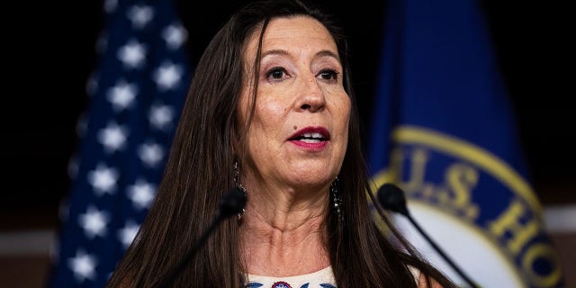 Rep. Teresa Leger Fernandez, D-N.M., speaks during a news conference at the Capitol in Washington on July 28, 2022.