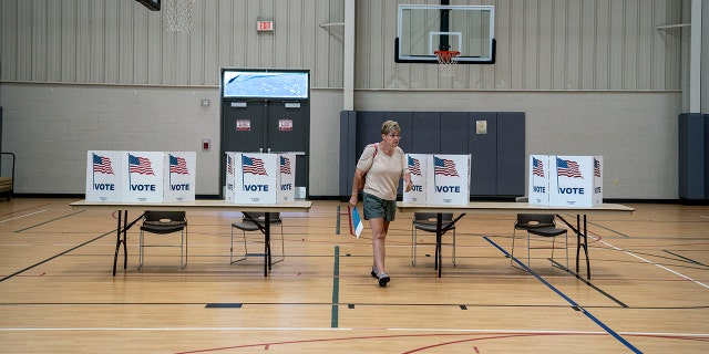 Voting at the Byron Township Community Center in Byron Township, Michigan, on Tuesday, August 2, 2022.