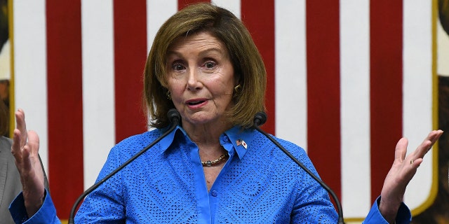 Nancy Pelosi, D-Calif., attends a press conference at the US Embassy in Tokyo on August 5, 2022, at the end of her Asian tour, which included a visit to Taiwan.