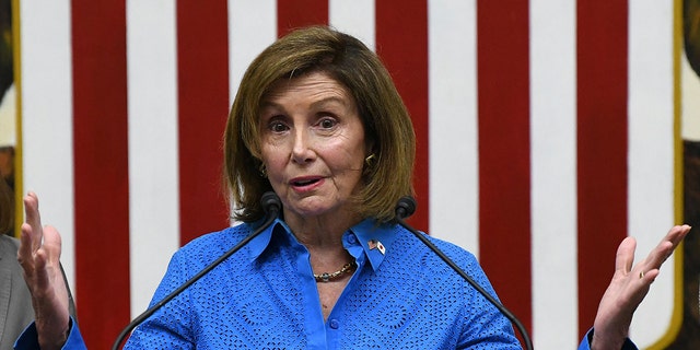 Nancy Pelosi, D-Calif., attends a press conference at the US Embassy in Tokyo on August 5, 2022, at the end of her Asian tour, which included a visit to Taiwan. 