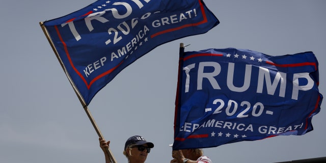 Supporters of former US President Donald Trump outside Mar-A-Lago in Palm Beach, Florida.