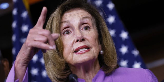 US House Speaker Nancy Pelosi, a Democrat from California, speaks during a news conference at the US Capitol